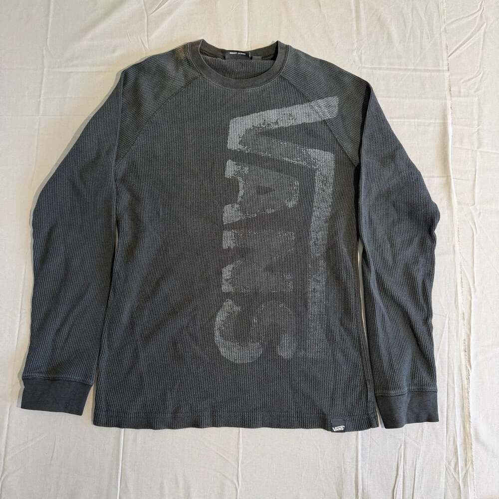 Vans Thermal Long Sleeve Shirt Size S Black Graphic Logo